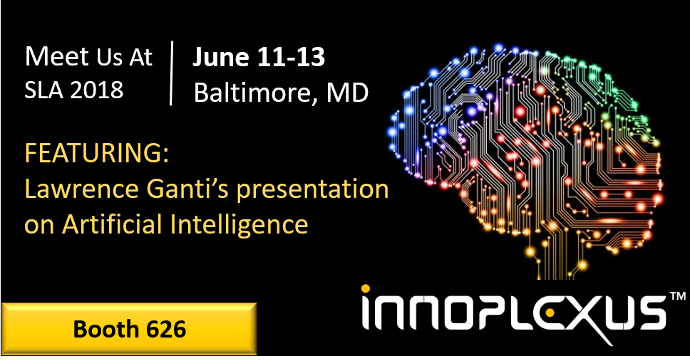 Innoplexus's tweet photo. Attending #SLA2018? Meet us at booth 626 to find out how artificial intelligence is revolutionizing pharma with @GantiLawrence https://t.co/FiWhbz6xdM 

#artificialintelligence #blockchain #bigdata #datascience #healthsciences https://t.co/0GL2od5S5D
