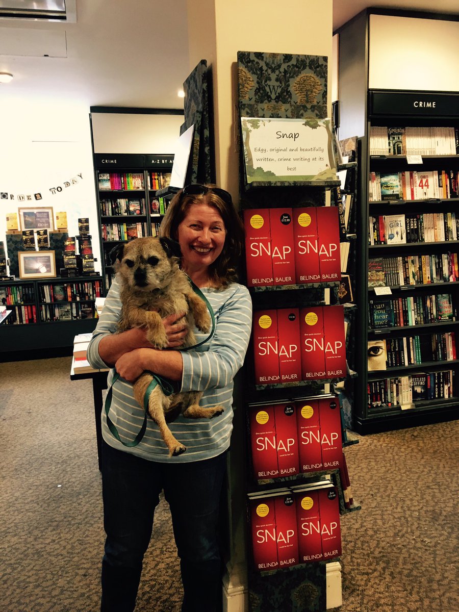 BeckyShort1's tweet photo. An author, her books and her dog 🖋📚🐶 Thanks to Jo @WaterstonesNewc for this wonderful display! #SnapBook by @BelindaBauer in store now! https://t.co/EN6TP1U9vC