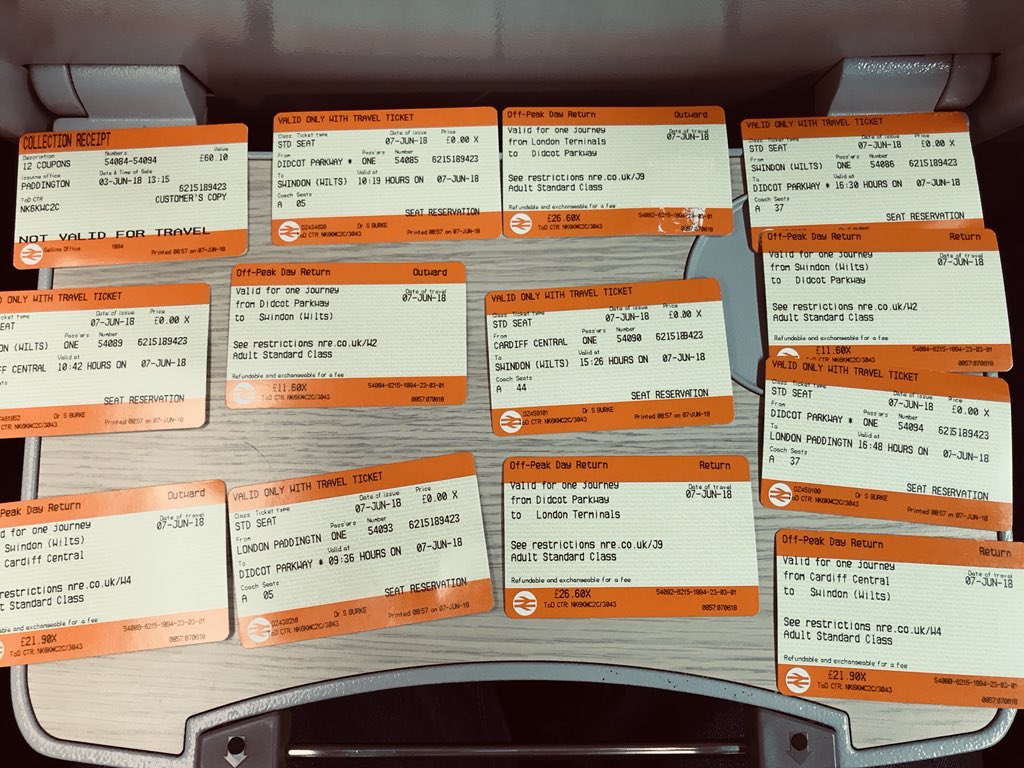DrShane_Burke's tweet photo. I present to you one return journey from London to Cardiff. #railreform #thinkofthetrees https://t.co/RWUsV97Bii