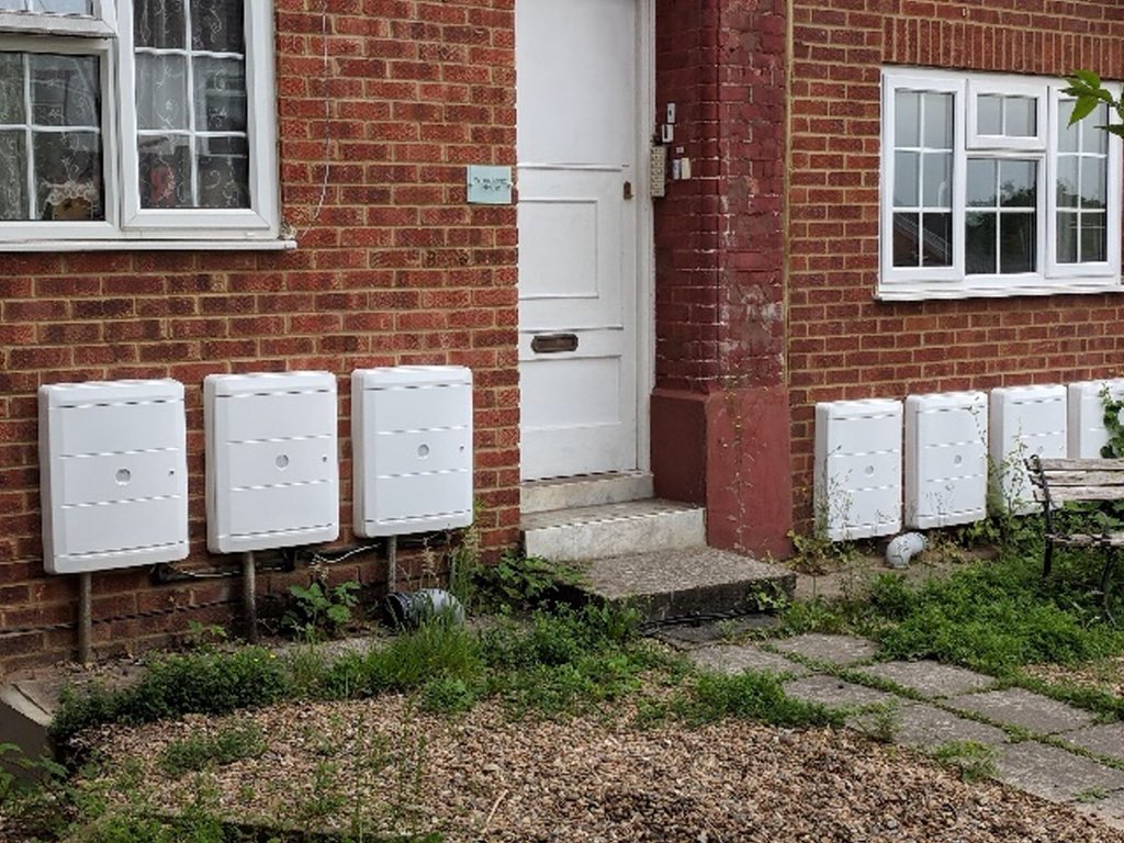 repairmymeter's tweet photo. Great pic sent in of a number of our overboxes fitted at Earlswood, Warwickshire #overbox #repairmymeterbox https://t.co/mTyO0fQR32