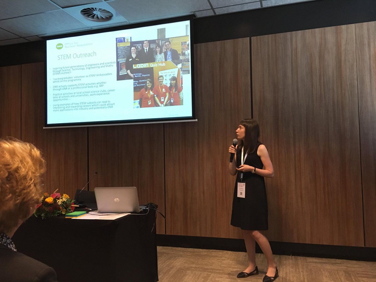 Butler87P's tweet photo. Excellent presentation from Laura regarding the training and development of future inspectors through the nuclear associate role at ONR and the nucleargraduates scheme. #irpa2018 @ONRpressoffice  @SRP_UK @nucleargrads https://t.co/gBqH9EcWaQ