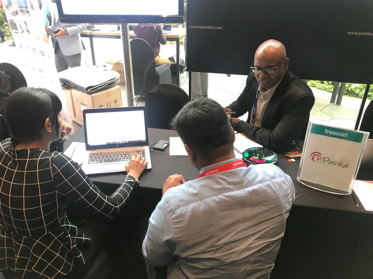 TresconGlobal's tweet photo. Cyber-security and Risk Management firm @positka at their dedicated sponsor desk for the ongoing #BFSITechShow, taking place at the @HyattRegencyMum.
More updates on the way.
#DigitalTransformation #technology #banking https://t.co/LGL23j7AoK