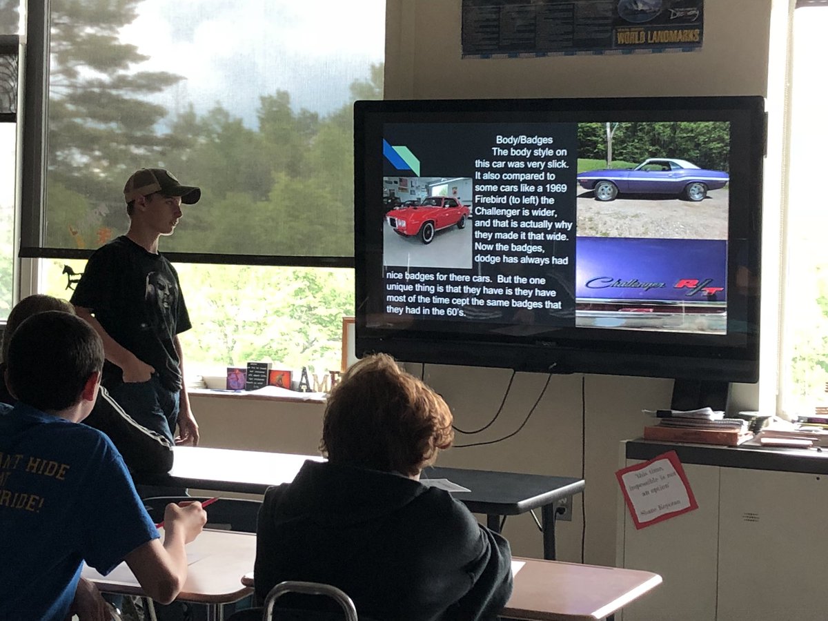 My best accomplishment this year~Passion Projects~bringing in the experts to team with kids about their passion..1970 Dodge Challenger visits Lamoille