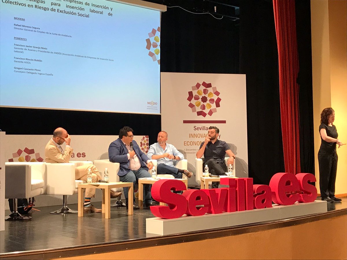 SevillaES2018's tweet photo. Segundo día de jornadas en #SevillaEs2018 #PueblosCooperativos y #EmpresasdeInsercion #EconomíaSocial #InnovaciónSocial https://t.co/jDvLSV9Hat