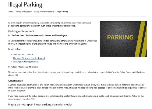 KnutsfordMAPol's tweet photo. I have received numerous reports of pavement parking around Knutsford. Please ensure that you leave enough room for a wheelchair/double buggy to get passed safely on the pavement! If you see any vehicles parked causing an  obstruction please report it on 101  #parksafely https://t.co/N32z0vXEPm