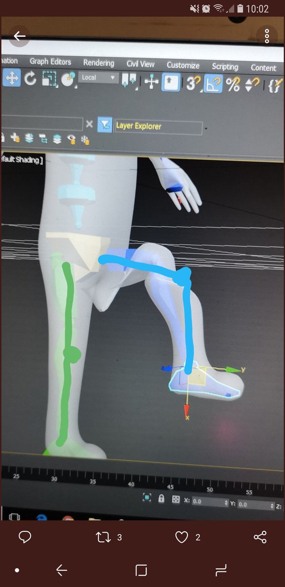 heresystudiosUK's tweet photo. @jshxe Not a bad start! I think you just need to adjust where the knee joints are, currently too high. You can fix that jelly leg with skinning :) https://t.co/zBjyAIouWN