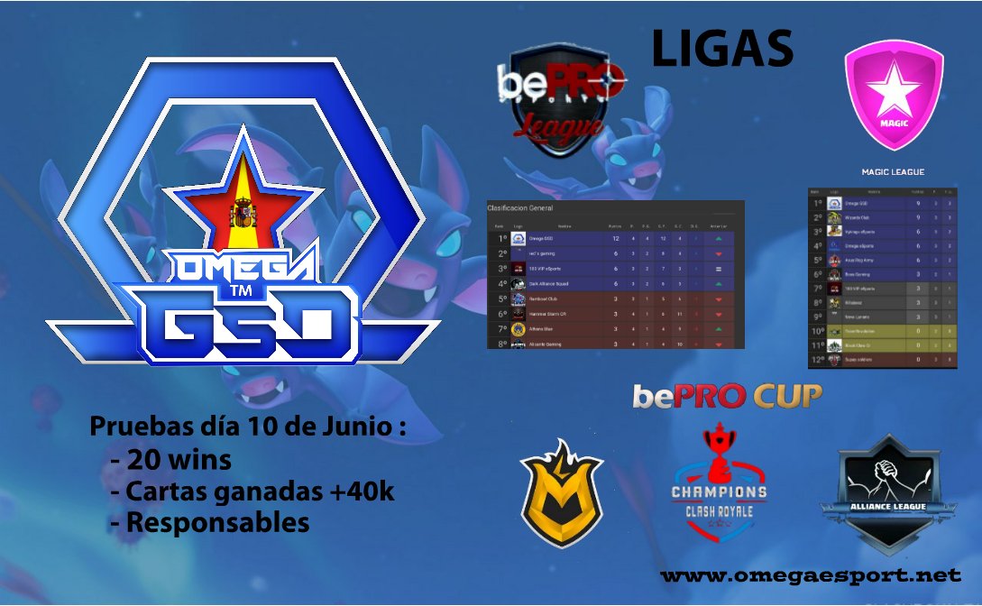 QLASH_Spain's tweet image. [#CR]

Este Domingo día 10 se abren pruebas para entrar a nuestro equipo principal 💪
Recompensas :
- Premios económicos 
- Mejores ligas de España y Europa
- Entrenamientos de máximo nivel
- Posible entrada equipo internacional (RPL)

✅ Cumplir requisitos y  MD 📩

#Omega_OP