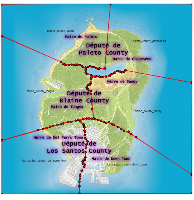 AnotherlifeRP's tweet photo. Tous les jours de nouvelles prouesses techniques :
Par exemple ici on définit exactement le territoire d'une ville pour chaque maire, d'un comté pour chaque député.
Pour rejoindre notre Discord c'est par là : https://t.co/0LpFCFiapE
#180slots #GTARP #ALV2 #DreamTeamDevs https://t.co/pe29Zkfcfk