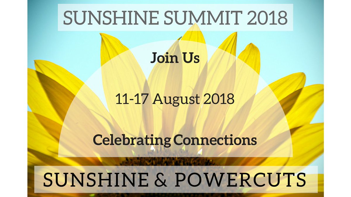 SunPowerPod's tweet photo. #sunshinesummit2018
Dates:
US / CA / UK -- Aug 11-17
AU / NZ -- Aug 12-18
#celebrateconnections & the #firstpodversary of @SunPowerPod
Details coming soon to: https://t.co/WQe7AJISRq
We'll be going live on YT so make sure you subscribe: https://t.co/buX1M2FTyt https://t.co/rgd7riJQCQ