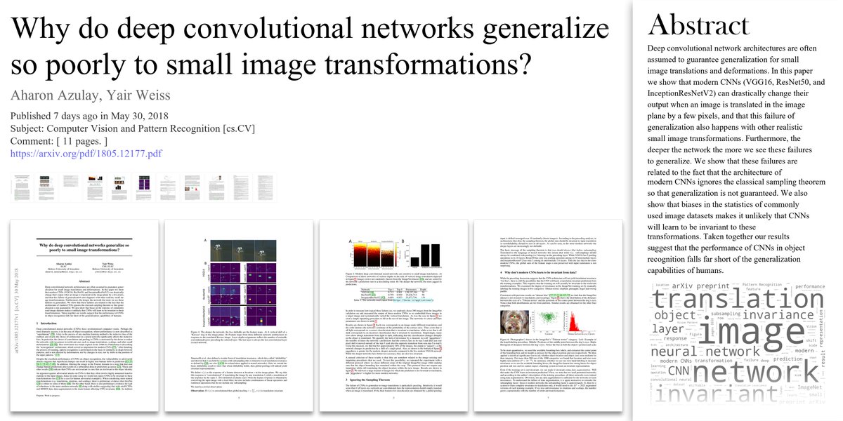 arxivtrends's tweet image. ๐ค Why do deep convolutional networks generalize so poorly to small image transformations?
โ๏ธ Aharon Azulay et al.
๐ arxiv.org/pdf/1805.12177โฆ
๐ Tweeted by @MaxALittle et al.
#ComputerVisionandPatternRecognition #csCV