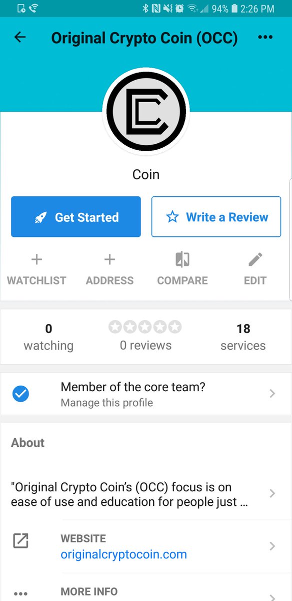 CheddurTeam's tweet photo. We added @OrigCryptoCoin $OCC to the @CheddurApp! #OriginalCryptoCoin is an ERC20 compliant token created to raise awareness of #crypto and #blockchain! Use the #Cheddur app to learn about the project, keep an eye on the price, review it, and accept #OCC donations! https://t.co/QyqElreILD