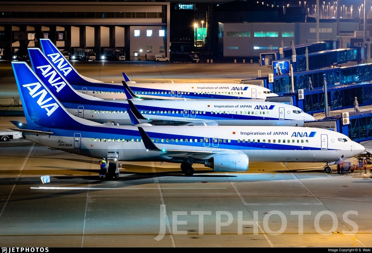 An ANA alignment in Nagoya. jetphotos.com/photo/8972116 © S. Waki