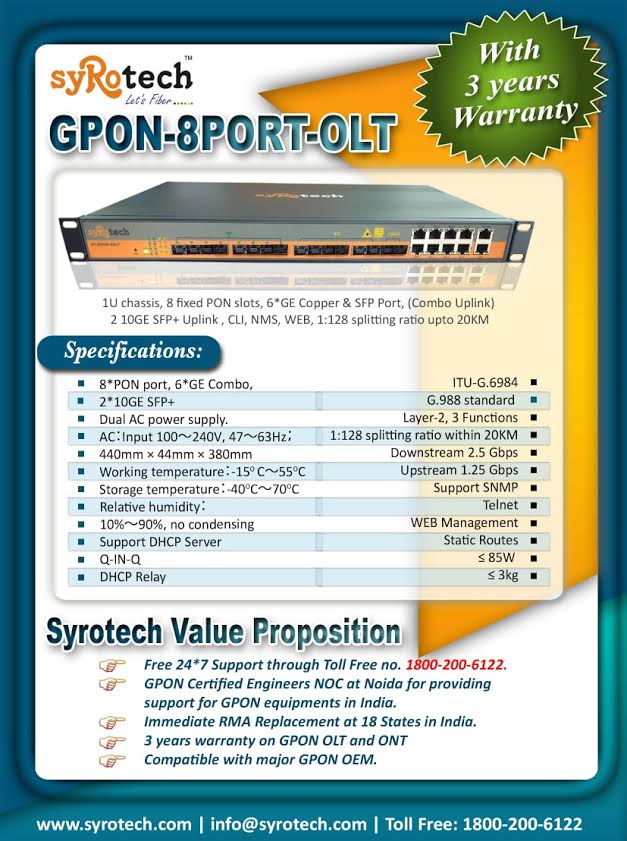 Syrotech's tweet photo. #Gpon
#8port-olt
@Syrotech https://t.co/dpWu1wrybG