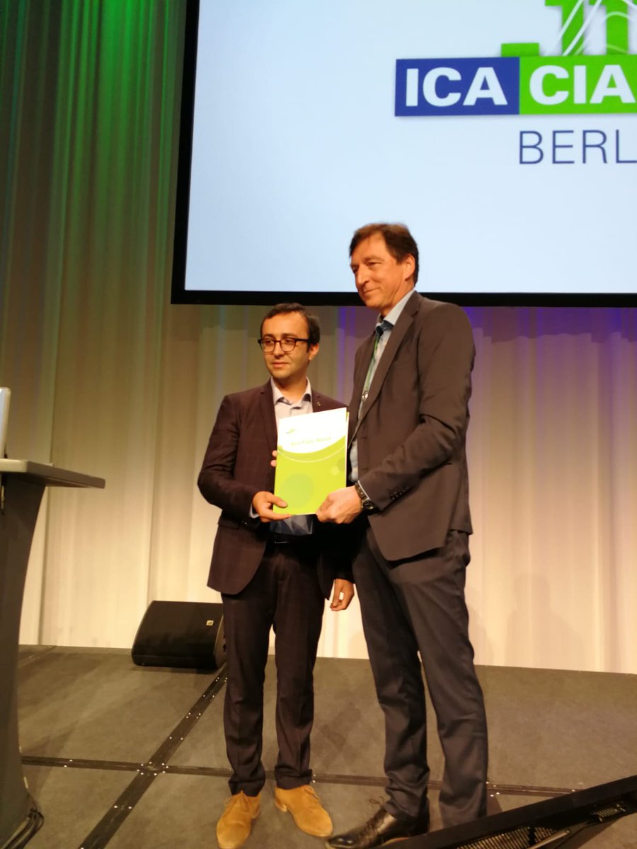 ICA2018's tweet photo. Another ICA best paper award will now be given to Yahia Salhi from @UnivLyon1 for her contribution “A Class of Random Field Memory Models for Mortality Forecasting” #ICA2018 #VICA2018 #VirtualICA https://t.co/LBxi8M3Spl