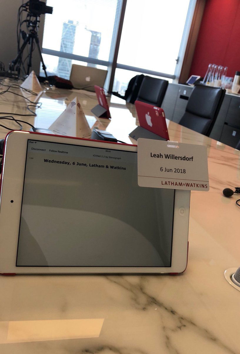 StenoPrincess's tweet photo. When your iPads match the decor of the law firm ❤️ 

#BIVRMember #depositions #realtime #courtreportereurope #london #law #litigation https://t.co/5of2DkrXa7