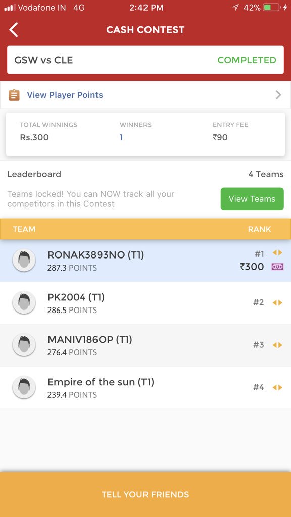 ViratKohli_007's tweet photo. #CLEvsGSW 🏀 #NBA Yess Our NBA Team Rocked 😍😍❤️❤️ #WonAllLeagues 😍😍#MissedGL Congratulations Everyone ❣️😍Those Who Won With Our Team Plzz Post Winnings 😍❤️ Congrats Everyone ❤️😍 #NBA #Dream11 #IPL #ENGODD #HAMvsSUR #CLEvsBOS https://t.co/ntc1W7Ih6w