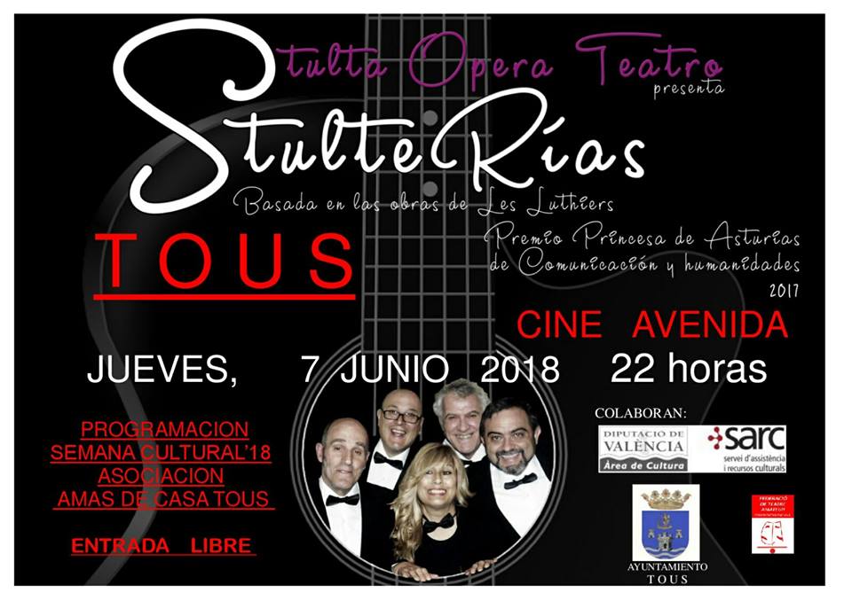 Esta noche, a las 10, debutamos en #Tous con StulteRías. Veámonos, enga.