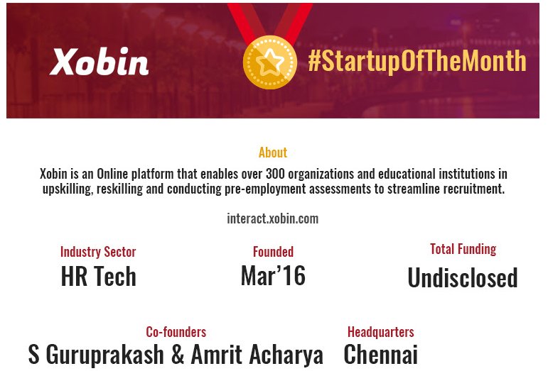 xobin_official's tweet photo. We are @Headstarters startup of the month. Very glad to be a part of this amazing ecosystem.
#StartupOfTheMonth #Headstart #Startup #HR #HRTech #startuplife https://t.co/bXES6Mc3xt
