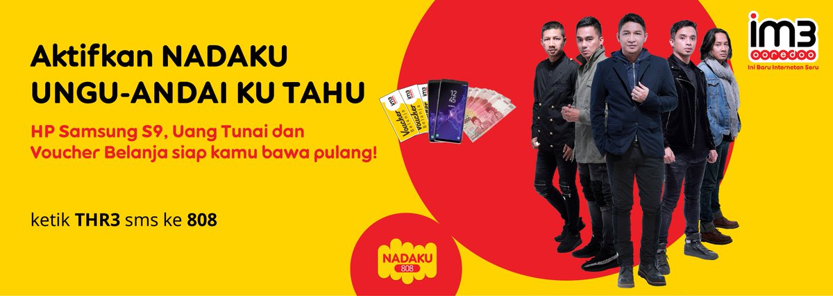 satUnity's tweet image. Modal aktifin NADAKU Andai Ku Tahu - UNGU, kamu bisa bawa pulang smartphone!   Hub: *808*2# dari nomer indosat mu @arena_musik #NADAKU808SUPERTHR