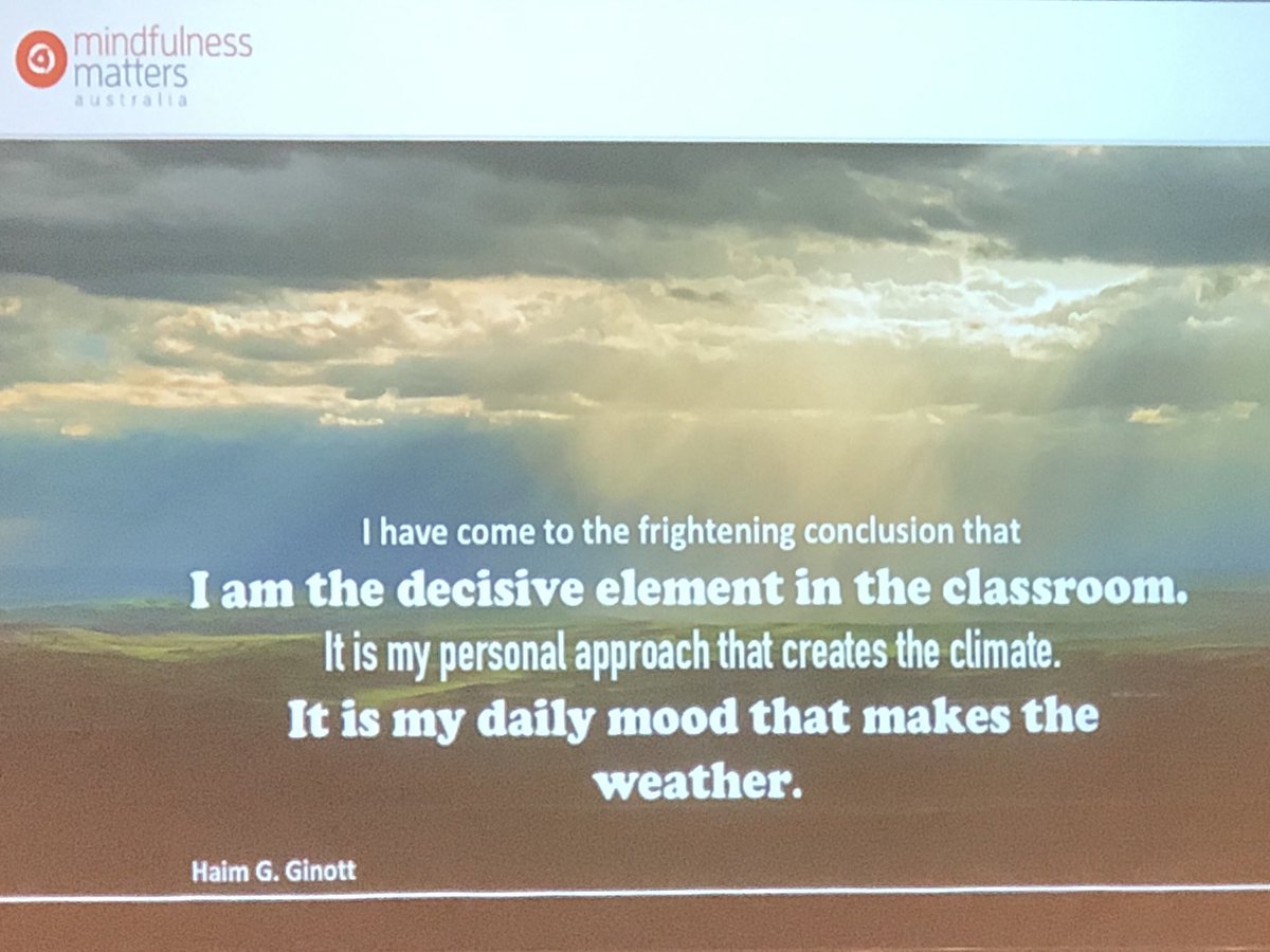 Teachers create the climate in the classroom. <a href="/PositiveSchools/">Positive Schools</a> #ps18 <a href="/TerinaHamilton4/">Terina  Hamilton</a>