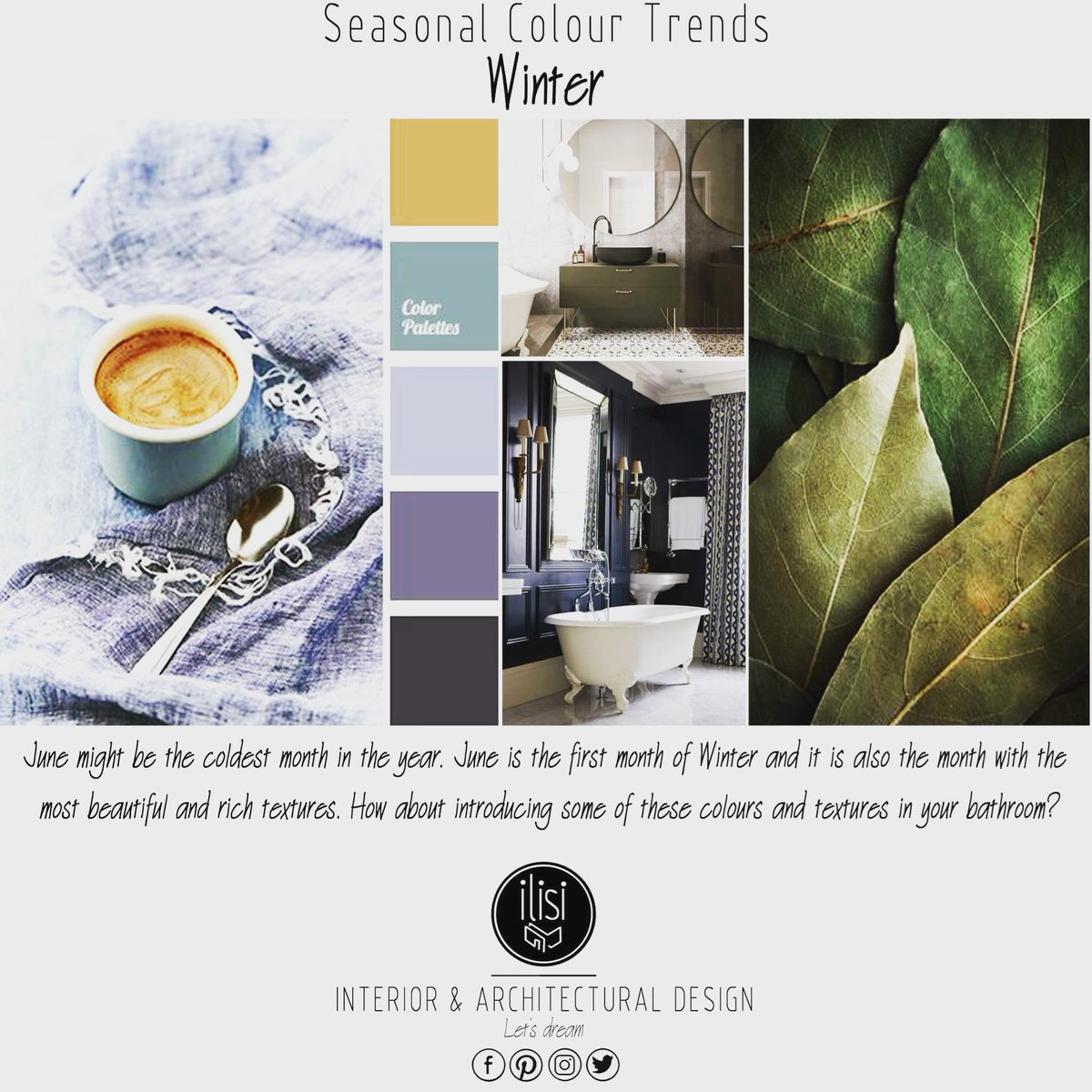 Winter Bathroom Colour Scheme Trends
#firstmonthofwinter 
#winter 
#wintercolourschemes 
#wintertrend
