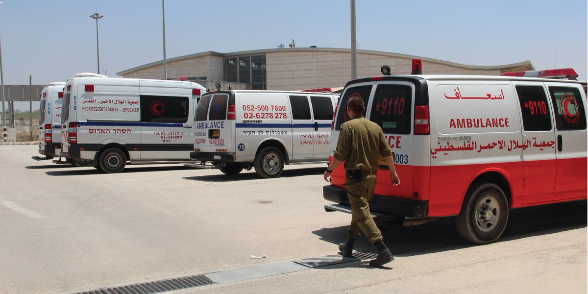 cogatonline's tweet photo. There were 2 ambulance crossings between #Gaza and #Israel Thursday #GazaDailyActivity #Erez https://t.co/77fpXRYQ8m