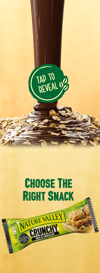 NatureValleySA's tweet photo. Dark chocolate pieces enveloped in 100% natural wholegrain oats to tame your cravings and help you power through your day. #Choosethrightsnack
#Healthysnacking https://t.co/Qk9VswAouN