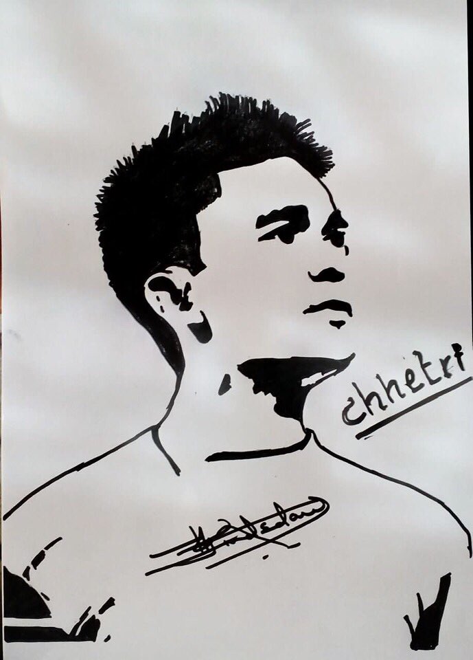 Sunil chhetricolour pencil portraitARTO FD  YouTube