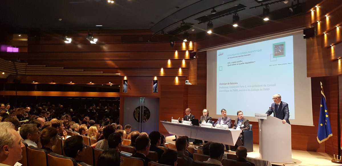 Full house today for a discussion initiated by the French regulator on ICO regulation #AMF