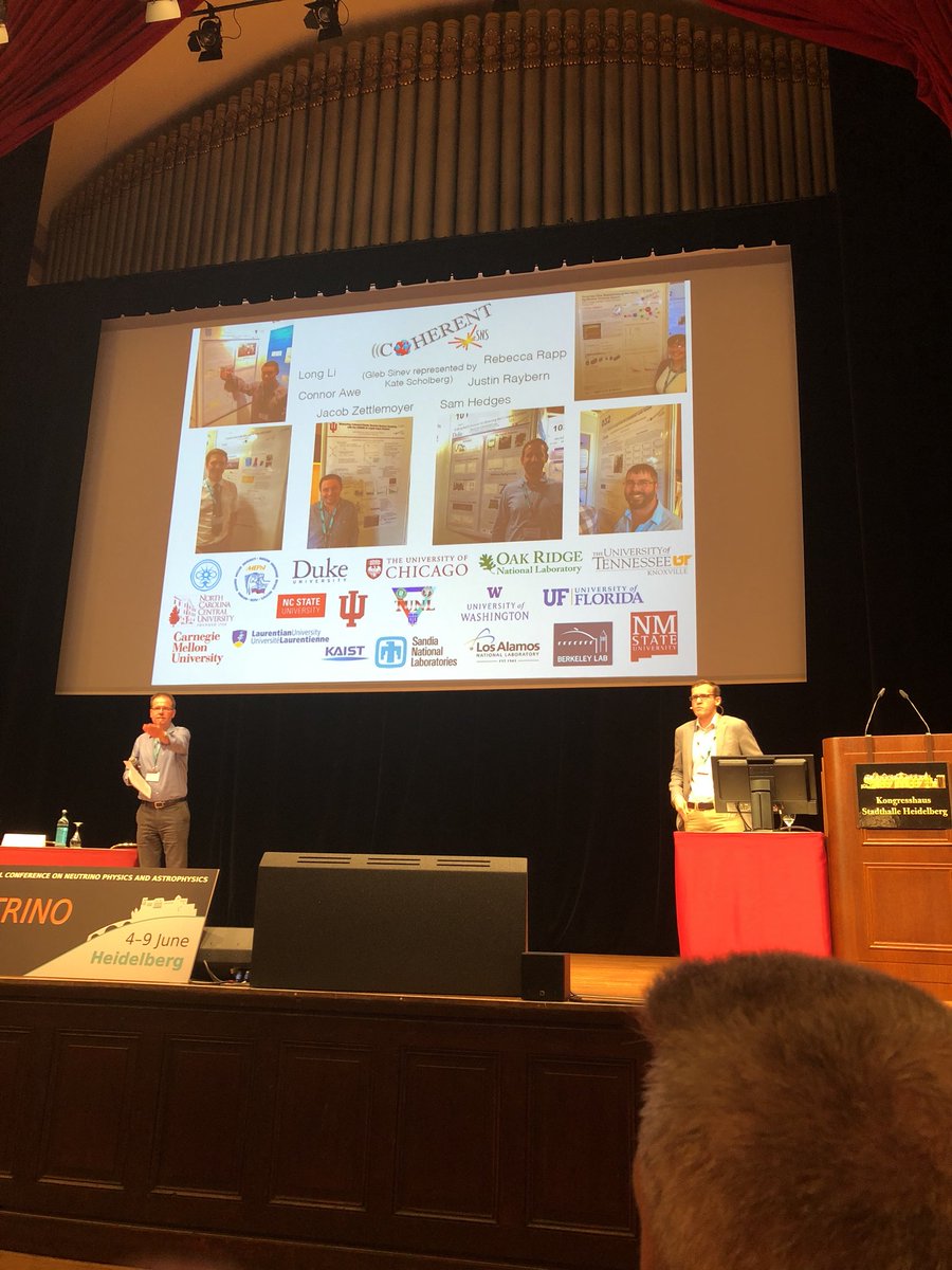 TheRealFeNube's tweet photo. Large student presence at from @COHERENT_NUS at #Neutrino2018 https://t.co/QJ4Nc97mCk
