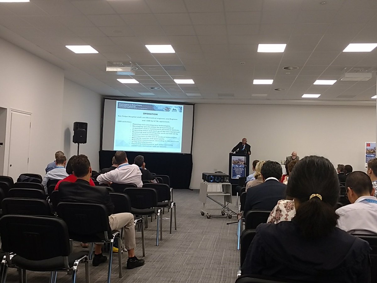 CxMeiro's tweet photo. At @IUPESM_2018  listening to a presentation by Horacio Lencina from Argentina #IUPESM2018 #clinicalengineering https://t.co/U7TNNFjv9e