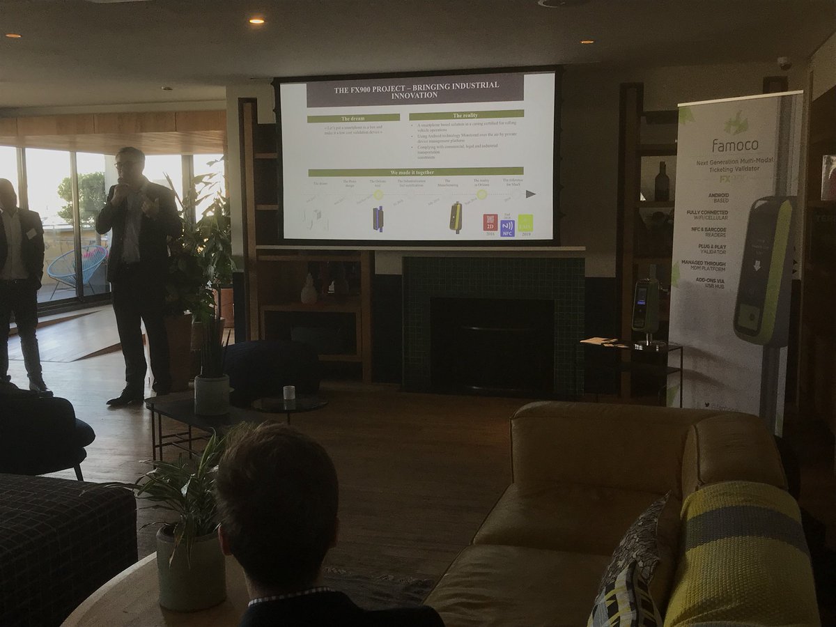 Hove_Mobility's tweet photo. Prit-dej de lancement en avant-première du valideur @famoco #FX900 @pacomelesage et @phbesan nous racontent la génèse de ce partenariat stratégique / solution #PlanBookTicket
#expérimentation #itération #industrialisation #ApprocheModulaire #évolutive
#TransportPublic2018 https://t.co/ljFdky4rQv