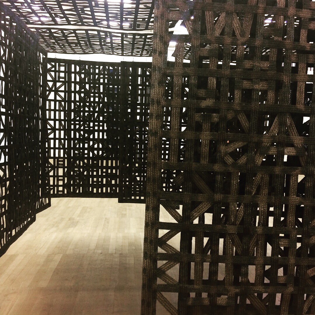 cathwardprints's tweet photo. Cristina Iglesias in the Architectural rooms at the Tate Modern. Viewers are invited to enter and explore this open ended space. The atmospheric shadows highlight opposites of mass and weightlessness, enclosure and openness. 
.
.
#tate #tatemodern #artictecture #installation https://t.co/cRF5WGYrBW