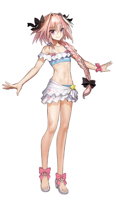 ワダアルコ先生の水着アストルフォがめちゃくちゃマニアックな描き方になってる!男の娘キャラって大抵は女性的な体つきで描かれることが多いんだけどこのアストルフォは完全に男子の骨格表現になってる!はーえっち! 