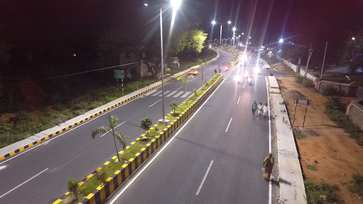 JaiTDP's tweet image. This is not Hongkong, this is not Singapore...this is our very #Kuppam town entrance road lit in the night 💤❤️👍 and it sure looks stunning 😯

Kudos to CBN!