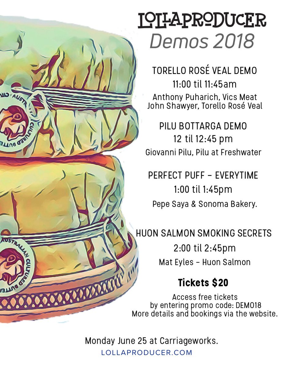 Tickets for our LOLLAPRODUCER 2018 demos are available now for $20, however if you use promo code DEMO18, you can access a limited amount of free tickets.
Be quick!!
Click 👉🏼 lollaproducer.com/tickets for more details and to grab your tickets. 
🐟🐄🐂🍐
#Lollaproducer