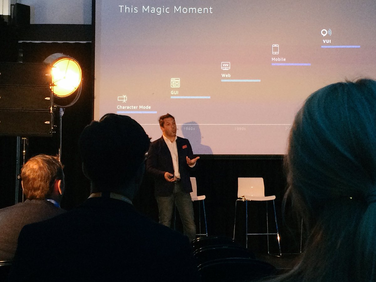 FutureWorkLab's tweet photo. The Magic Moment - Amazon on stage now! #SmartBuildingFI @amazon @maxamorde #AI #AmazonAlexa https://t.co/7XMBa35ic6