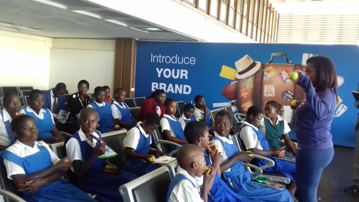 MalawiAirlines's tweet photo. Our First Officer Lusekelo Mwenifumbo took time off flying to interact with girls drawn from various schools under Community Integrated Intervention Project (CIIP) at KIA in Lilongwe. 
#flyMalawiAirlines
#FromTheWarmHeartofAfrica
#www.malawian-airlines.com https://t.co/uUkRsSUCOR