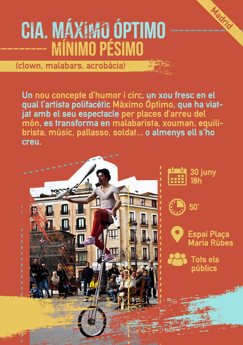 Clown, malabars i acrobàcia de la mà de la companyia Máximo Óptimo amb l’espectacle ‘Mínimo Pésimo’ al Festival Circpicat.
<a href="/maximooptimo/">maximo optimo</a>