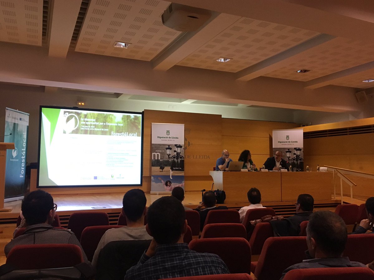 Promo_Economica's tweet photo. Estem a la sala d'actes de la @DiputacioLleida, on es presenta la jornada 'La biomassa: una oportunitat per a l'economia local' #Promecoitu #Forest4Local #Biomassa #Eix4 #Feder https://t.co/4l4K3XZYTc