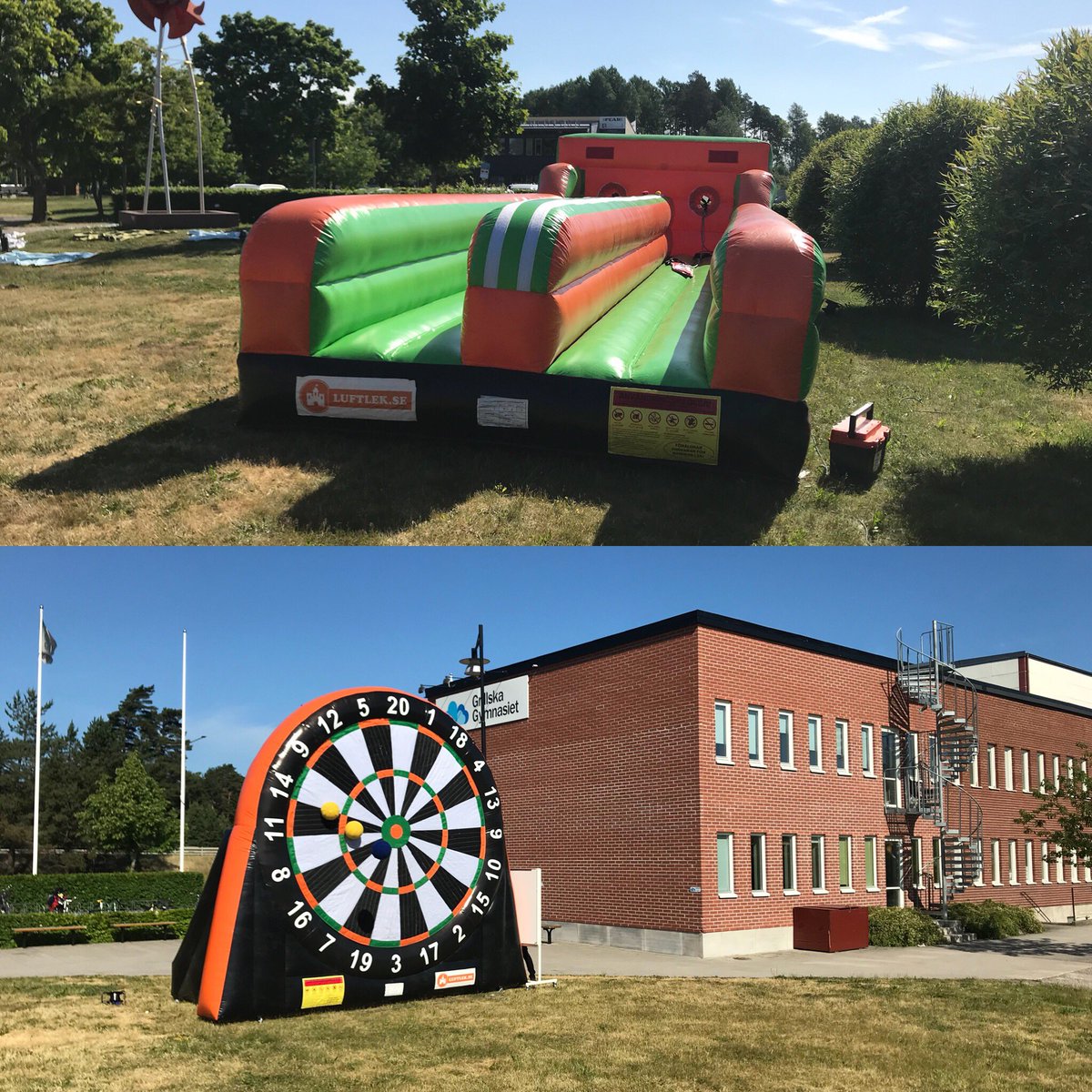 grillskaorebro's tweet photo. Vi kör igång ca 11 och då bjuder vi på hamburgare med tillbehör, mingel med schysst musik, roliga aktiviteter som  t ex bungee run, fotbollsdart, basketmatcher.Varmt välkomna alla fina elever☀️ #grillevent #skolavslutningettorochtvåor #treorärocksåvälkomna #grillskafamiljen https://t.co/hH714gfWdW