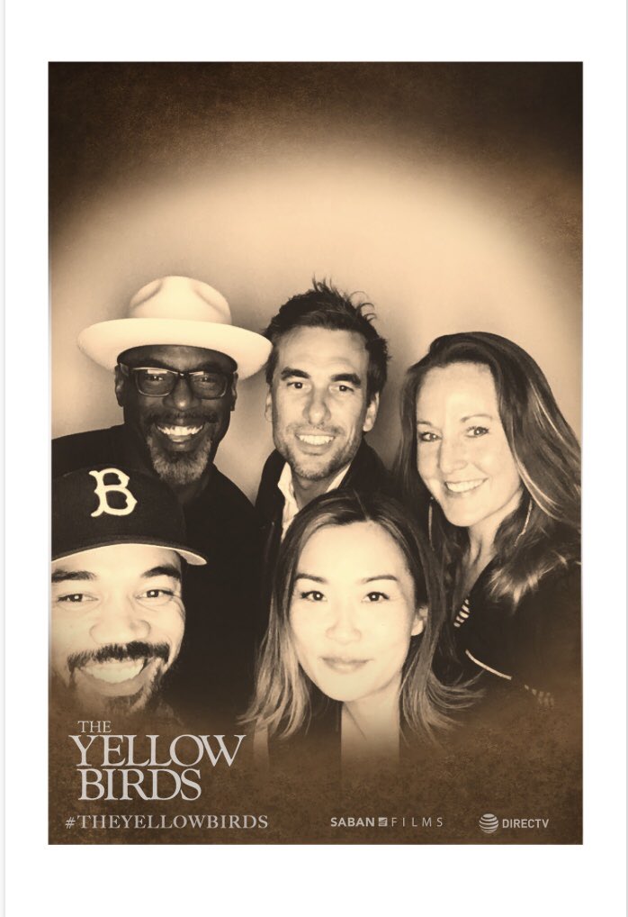 IWashington's tweet photo. A Blue Caprice Reunion at the Yellow Birds Screening in Los Angeles at the London Hotel 6/6/2018 #TheYellowBirds #IsaiahWashington #AlexandreMoors #AimeeShoof #DylanPark #MinoriMoors https://t.co/G9iT2PFMwT