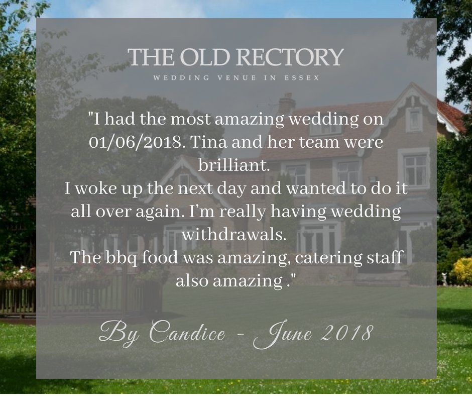 We love reading fantastic reviews from all of you who have experienced a #wedding at The Old Rectory Wedding Venue #Essex. 💫