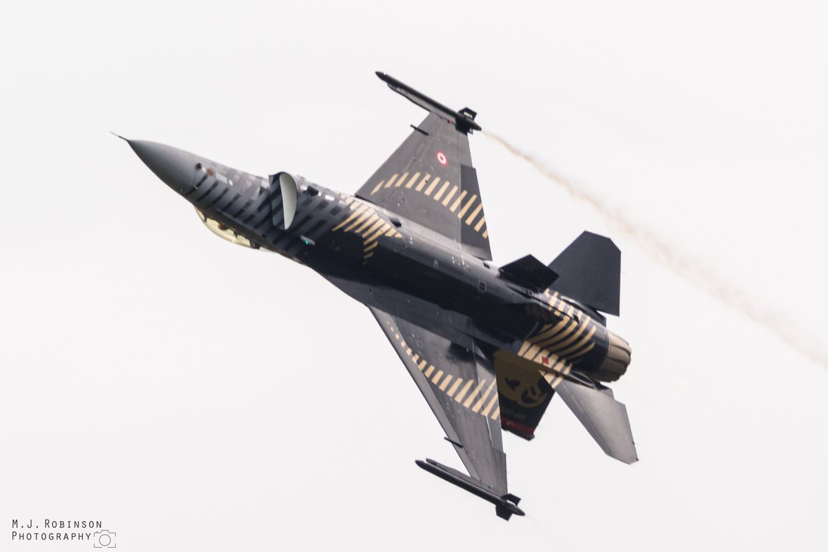 Turkish Air Force F-16C #Soloturk arriving for display at <a href="/airtattoo/">Royal International Air Tattoo</a> #RIAT 2017