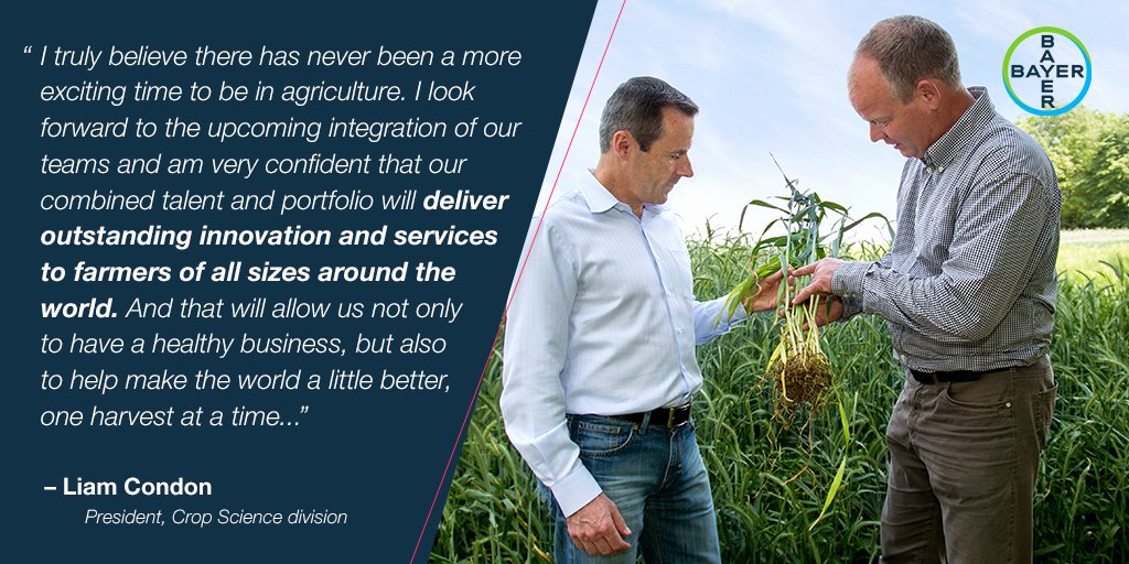 At the successful close of the acquisition, President of the Crop Science Division, Liam Condon, shares his excitement about the future of agriculture. Read the full blog: spr.ly/6018DcyPj