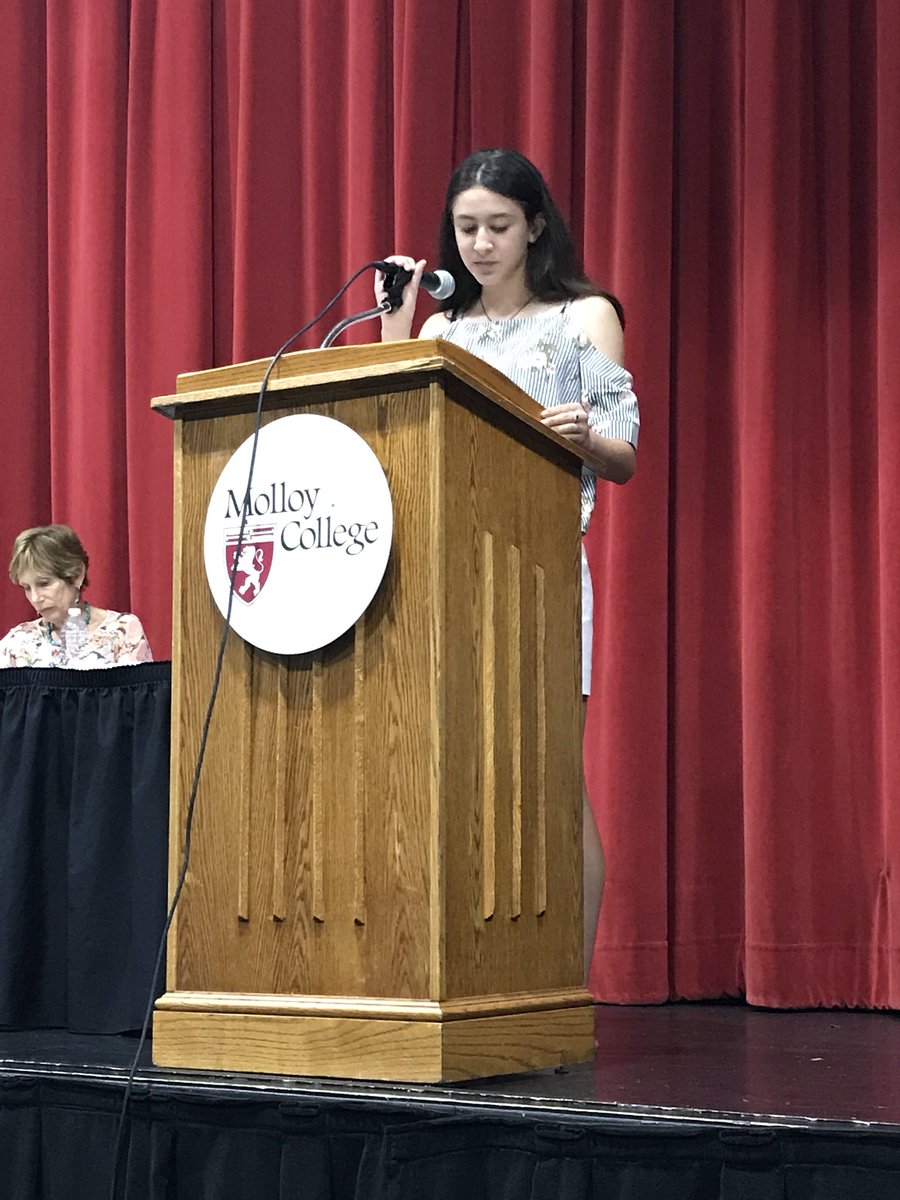 MrsFriedman154's tweet photo. @IslandtreesMMS Nicolette LoMonte wins the Nassau Reading Council’s Young Author’s Contest and reads her poem at Molloy College with the rest of the winners!  Congratulations Nicolette! https://t.co/cliHh8IkW8