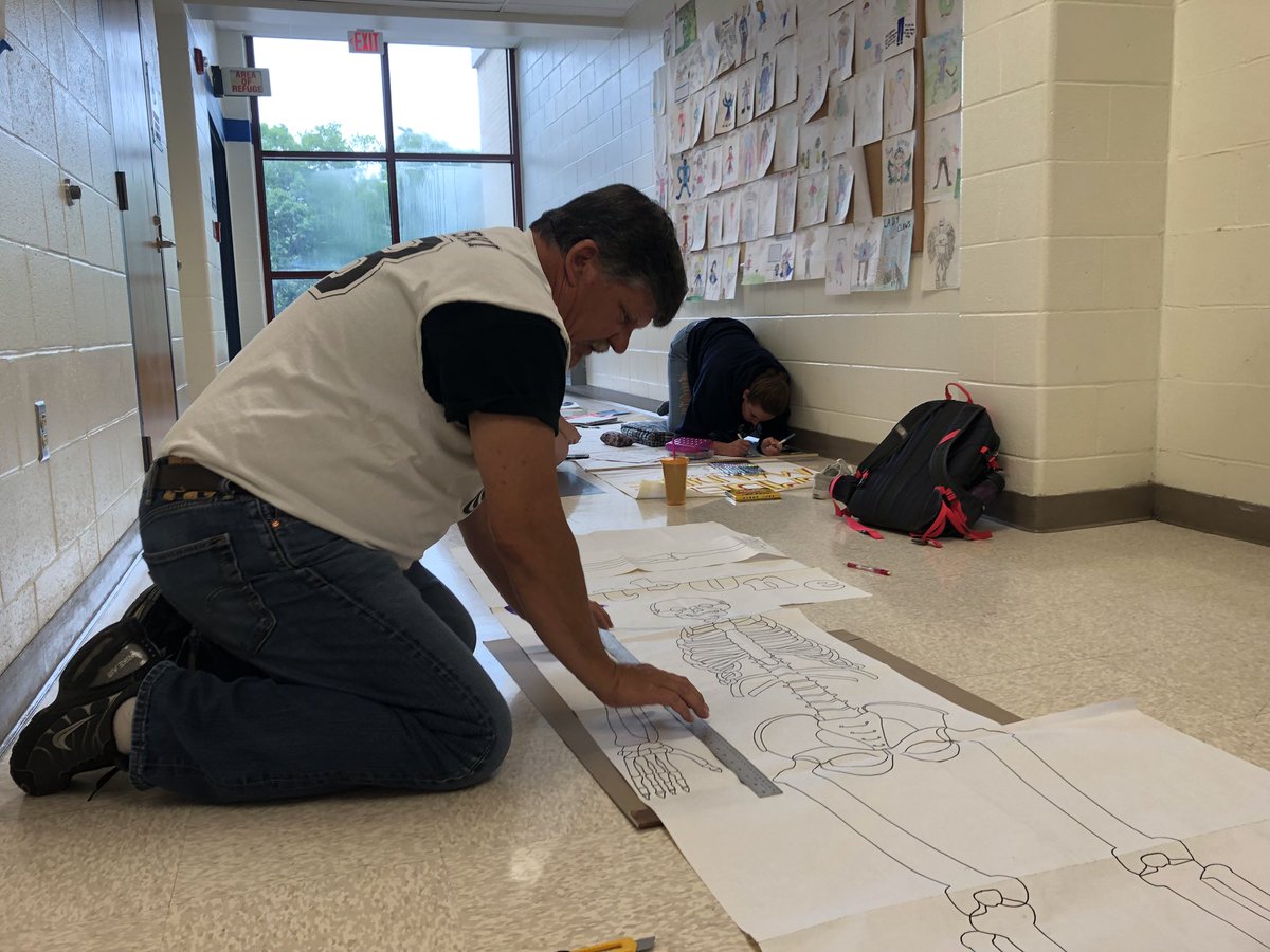 mrnickscigeek's tweet photo. #MrKuroski #Anatomy classes working on the posters.  Mr Kuroski however needed to do a little surgery on one.  Hang it there Pitbone! Best time of the year!  It’s a sign that summer is just around the corner. https://t.co/ALhXfHr2ot