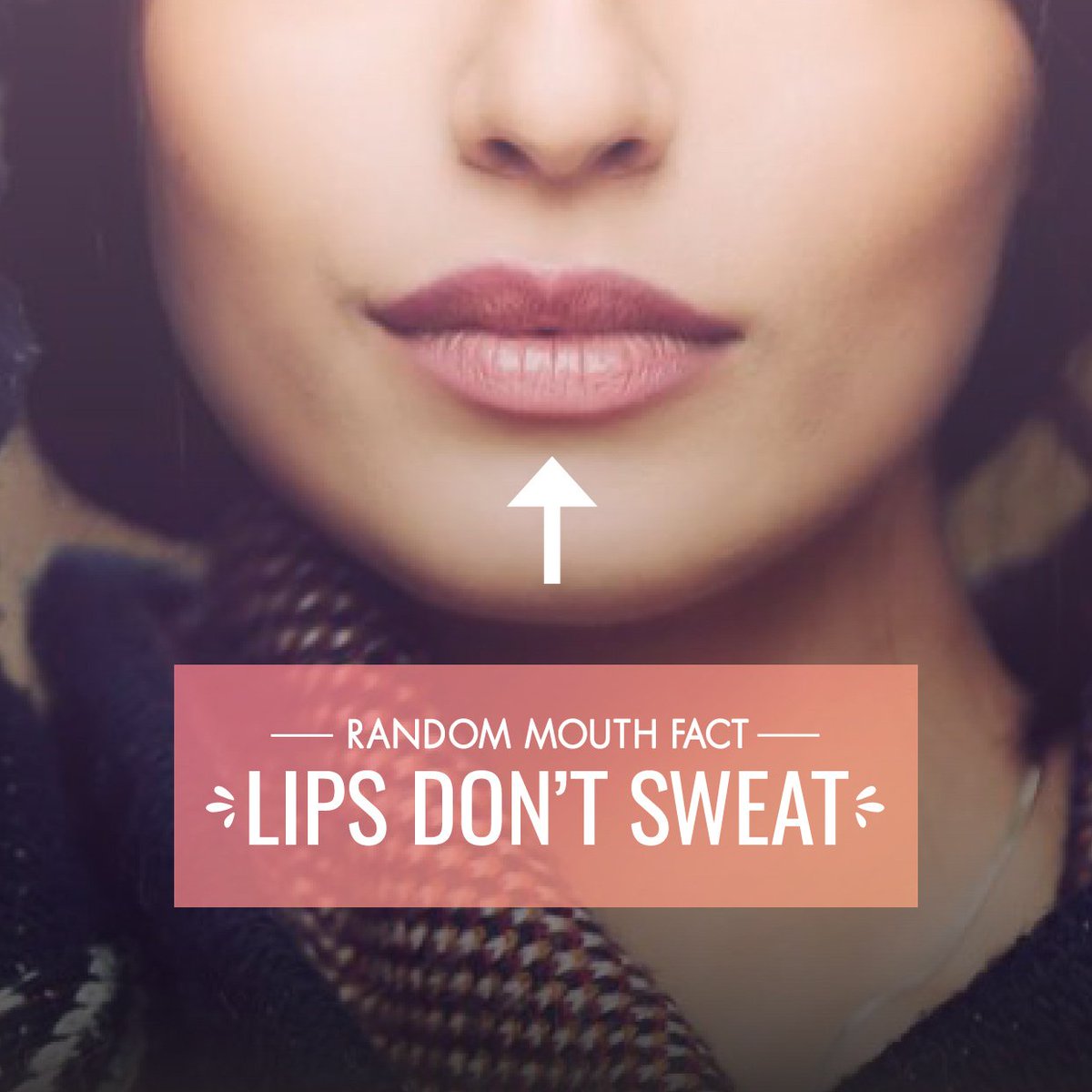 KavanaughDDS's tweet photo. Random mouth fact: lips don't sweat 💦 https://t.co/jdBqk8lAd1