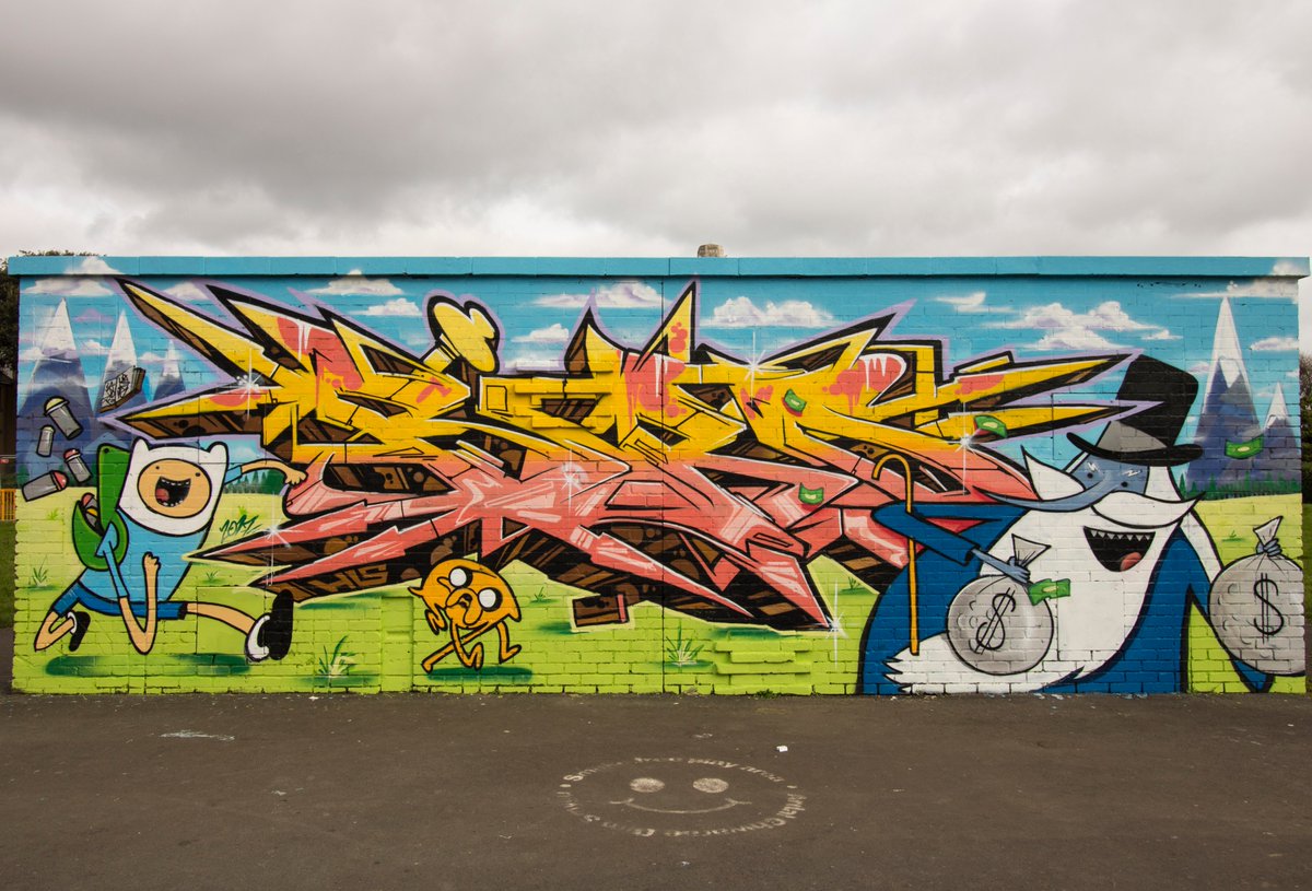 FreshCreativeC0's tweet photo. Fresh Murals Co. loved painting this Adventure Time graffiti mural for a local community park space. Have a wall you’d like brightening up? Get in touch!
#FreshMuralsCo #mural #photography #swansea #streetart #spraypaint #swanseagraffit #swanseagraffitiartist #swanseaparks https://t.co/LnPl883Pa5