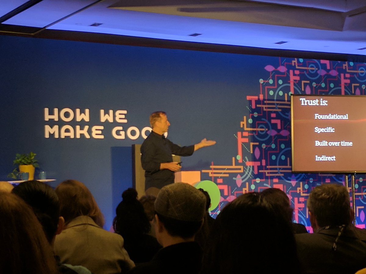 Civil's tweet image. #PDF18: @jerrymichalski: advertisers use military terms (target, launch, penetrate) b/c they don't know how to be in a relationship with us. The Stalker Economy. Turned citizens into consumers by destroying trust. Need to design *from* trust not for trust.